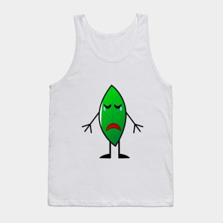 leaf sad doodle Tank Top